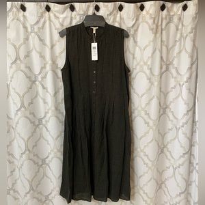 Eileen Fisher organic linen pleated dress